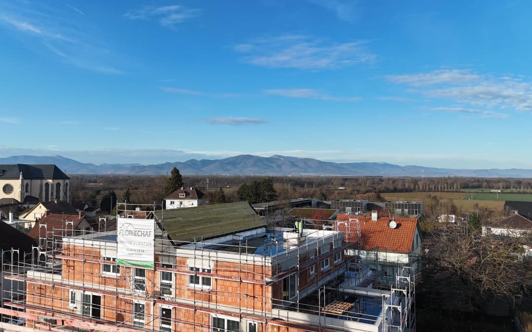 Echaffaudage pour construction d'une résidence dans le haut-rhin